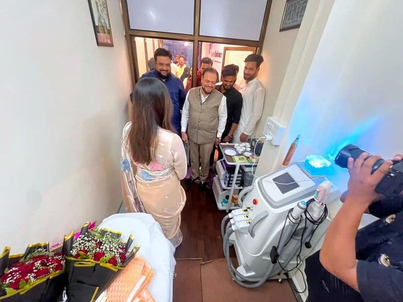 Visitors looking round the clinic on opening day